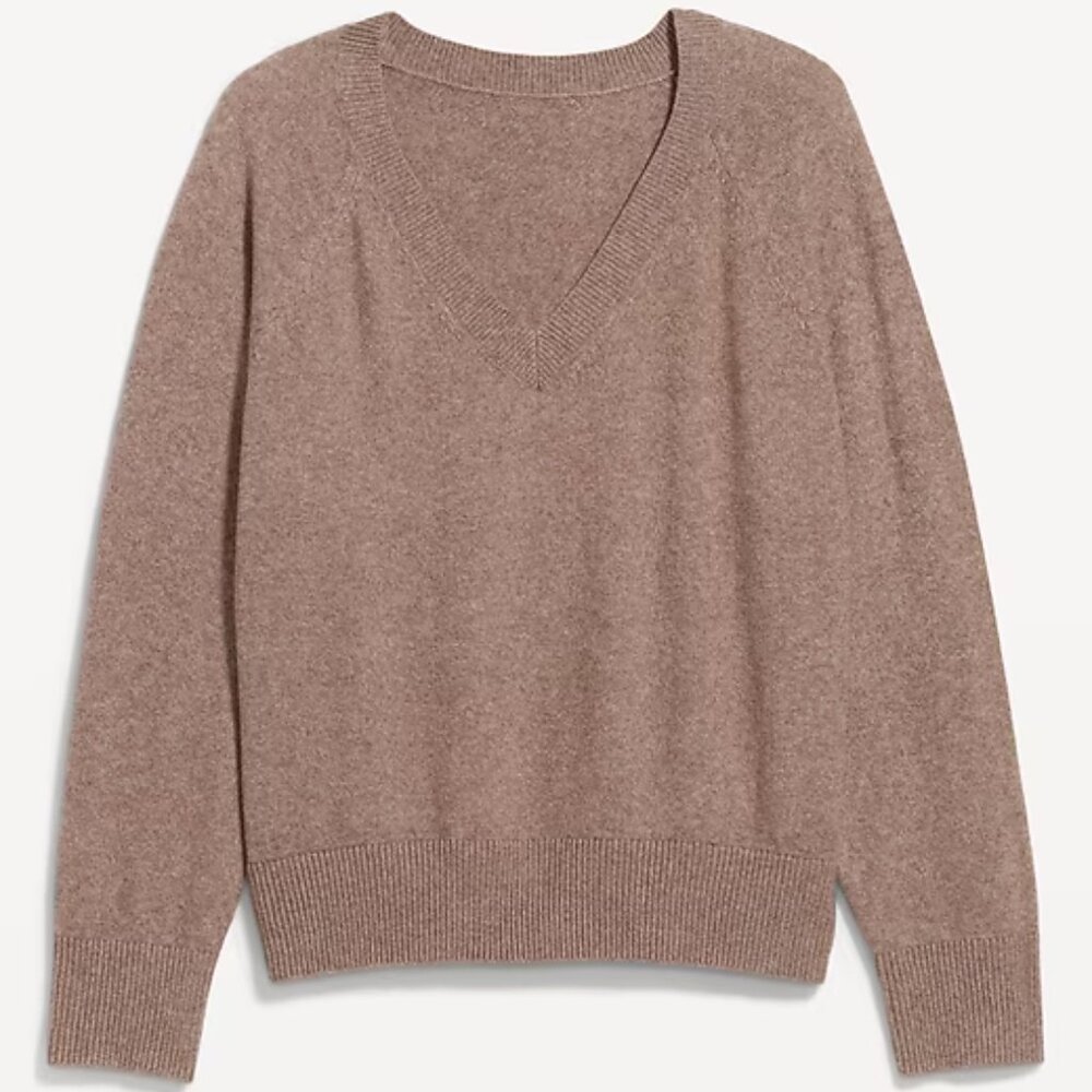 Old Navy Women's V-Neck Sweater in Beige sosoft